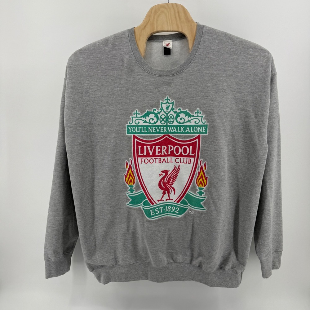 Liverpool FC Sweatshirt Mens XXL Gray Crewneck Tultex Fifth Sun Official LFC - Picture 4 of 8
